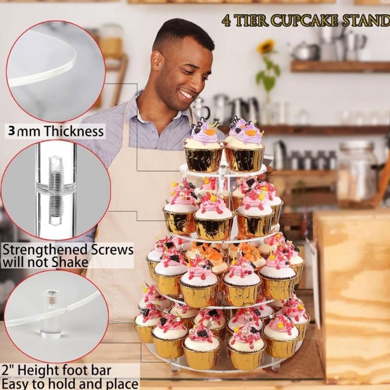 Commodity Stand Acrylic Cupcake Dessert Cake Display Stand Jewelry Earring Props Small Jewelry Rings Display Stand