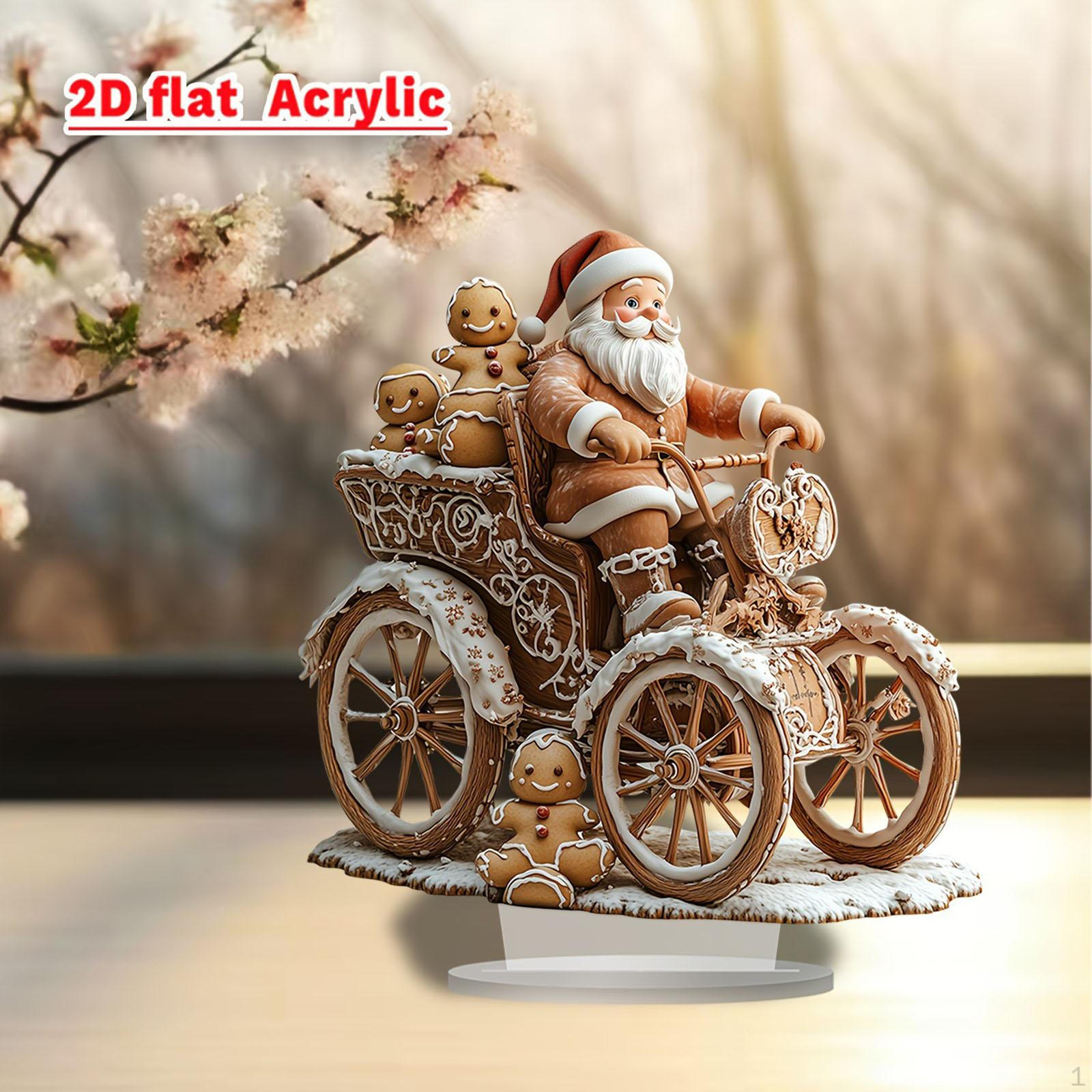 

Santa Claus Ornament Tabletop 2D Flat Christmas Scene Collection Artwork Decor
