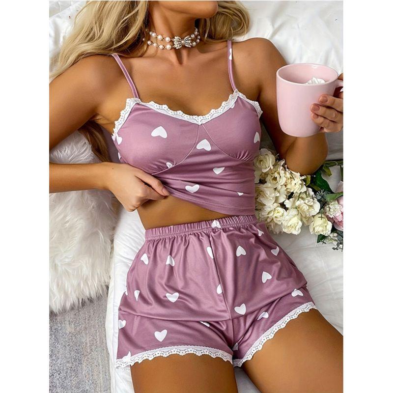 New Summer Lace Sexy Pajama Set Summer New Suspender Lace Lace Pajamas Suit