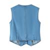 Navigare Women's Retro Washed Denim V-Neck Vest