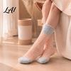 Non Shedding Velvet Socks Thickened Long Plush for Women Warm Coral Fleece Socks Cold Weather Indoor Winter Thermal Sleep Anti-static Contrast Color