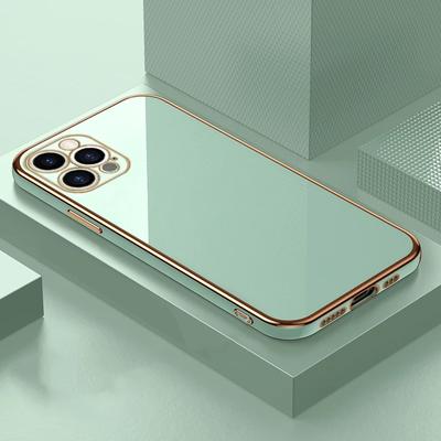 6D Galvanisierung Weiche TPU Hülle Für iPhone 15 14 13 12 11 Pro Max XR XS X 7 8 Plus SE Mini 6S Silikon Bumper Handy Rückseite Abdeckung Capa