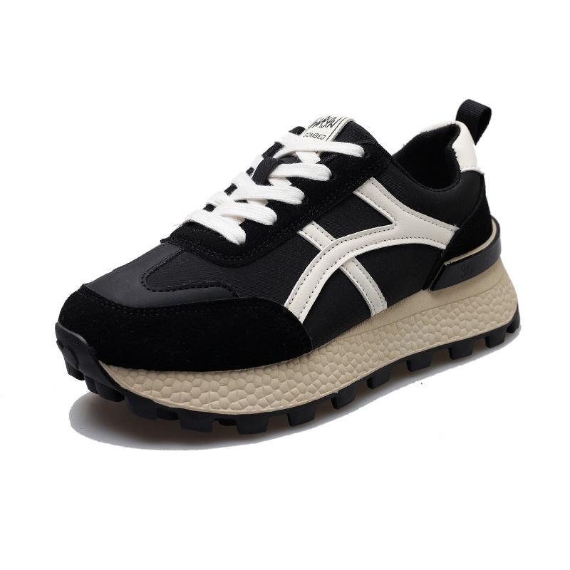 

Ретро-кроссовки Forrest Gump женские 2024 года новые универсальные кроссовки Doudou дышащие тонкие легкие повседневные кроссовки 35 чёрный