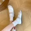 French word with soft sole Mary Jane shoes women's autumn little white shoes shallow mouth flat shoes Velcro ugly cute ballet shoes