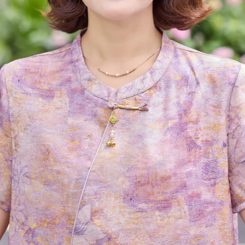 Yuzhaolin Mid-Aged Women's New Chinese Style Embroidered Blouse