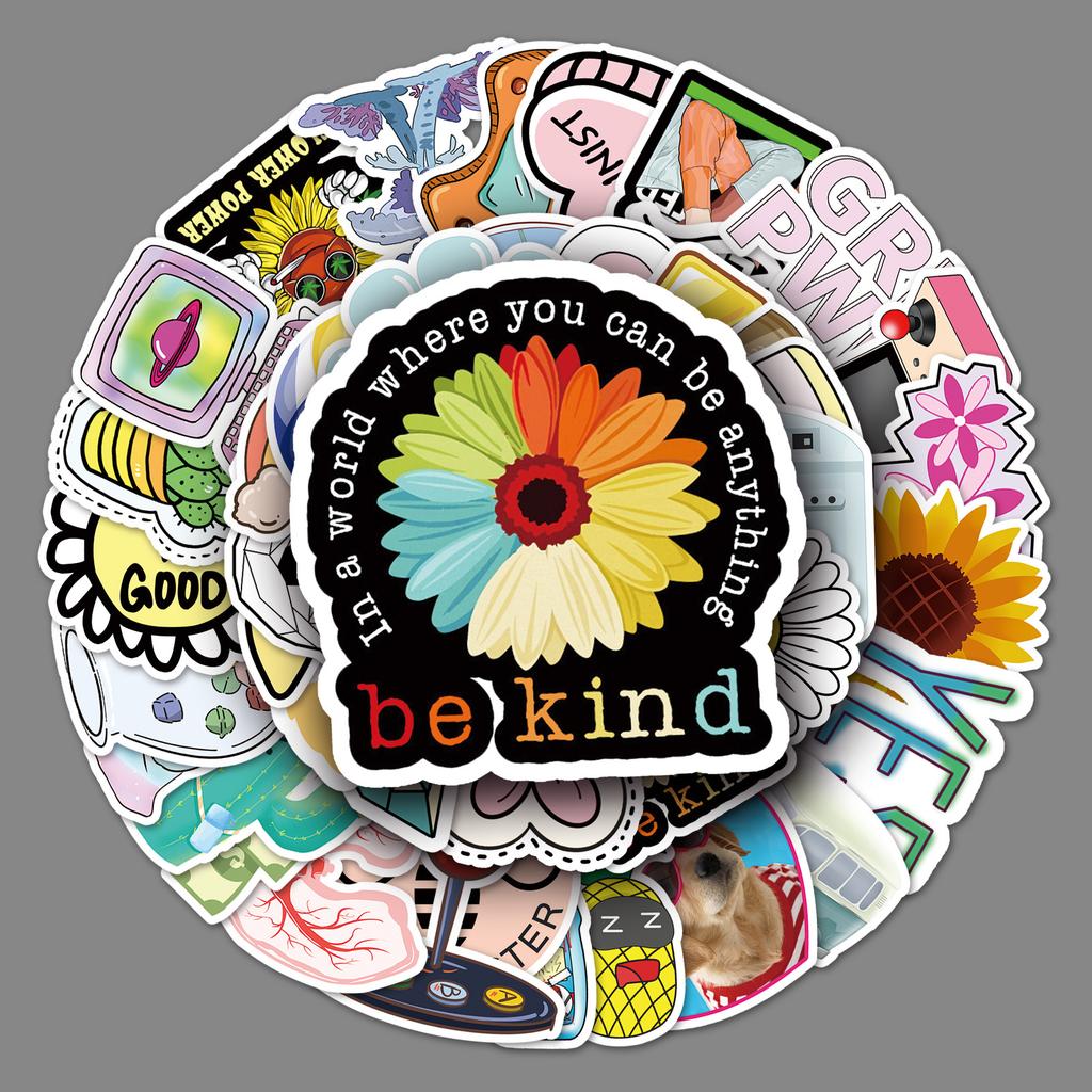 50 Stück Graffiti Kleine Frische Koffer Auto Wasserdichte Aufkleber Cartoon Thermoskanne Abnehmbare Aufkleber