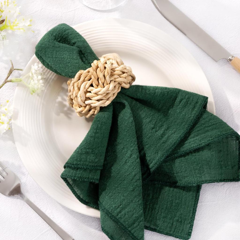 10 יחידות מפית בד כותנה מפית ארוחת ערב בכמות גדולה רחיצה 11.5"×11.5" לחתונה וינטג' מסיבה מקלחת תינוק מקלחת כלה יום הולדת