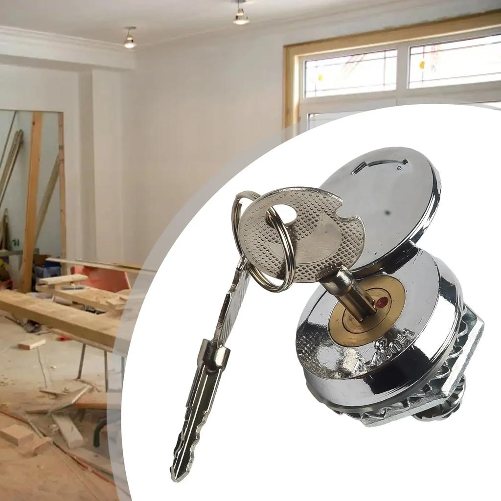 Cam Lock Padlock Door Lock Lock Cylinder With Cover With 2 Keys Drawer Cupboard For Security Door Aluminum Alloy