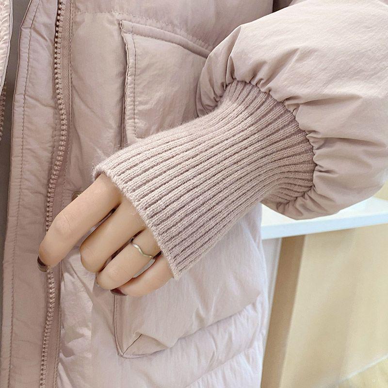 Women's 2025 Winter Hooded White Duck Down Jacket, Mid-Length, Loose Fit, Korean Style.