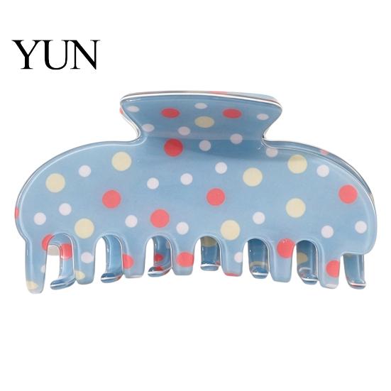 Leichte Haarstyling-Klammern Bunte Punkt-Kralle für Damen, Süßer Macaron-Stil Rutschfester Haifisch-Mode-Haarspangen-Greifer für Mädchen Dickes Haar,