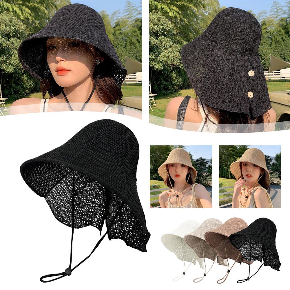 Summer Knitting Sun Hat For Women Fashion Breathable Sun Protection Foldable Fisherman's Hat Versatile Hat For Outdoor Travel