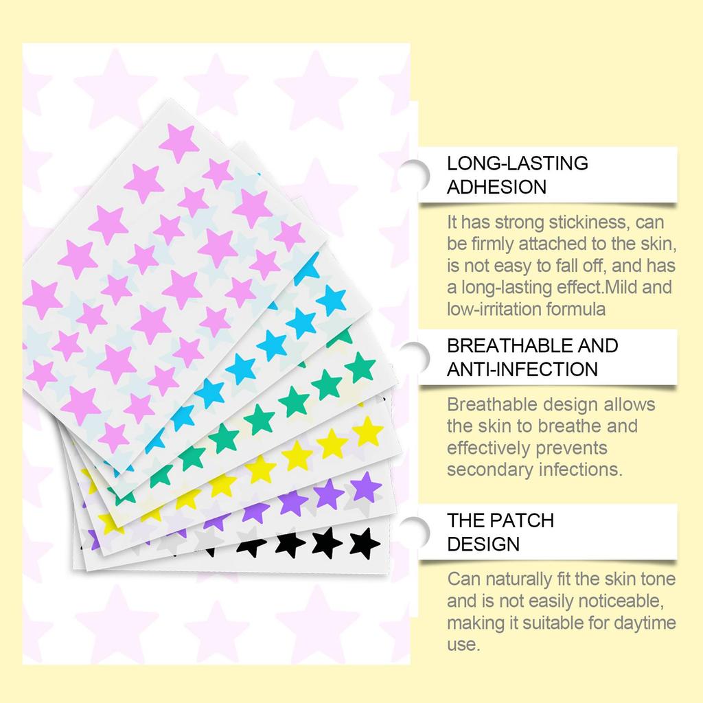 WIIEEY Star Pimple Patch Fade Down Pimple Pimple Marks Clean Face Closed Acne Portable Cartoon Pimple Patch