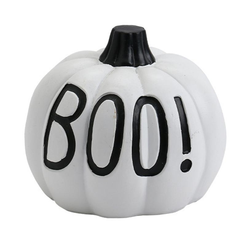 Durable Resin Pumpkin Sculpture Decors Festival Halloween Pumpkin Resin Figurine Ornament Charm for Seasonal Decorating
