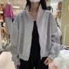 Women's Loose Fit Cotton Hoodie Jacket - Spring/Autumn 2025, Korean Harajuku Style, Trendy Cardigan Top