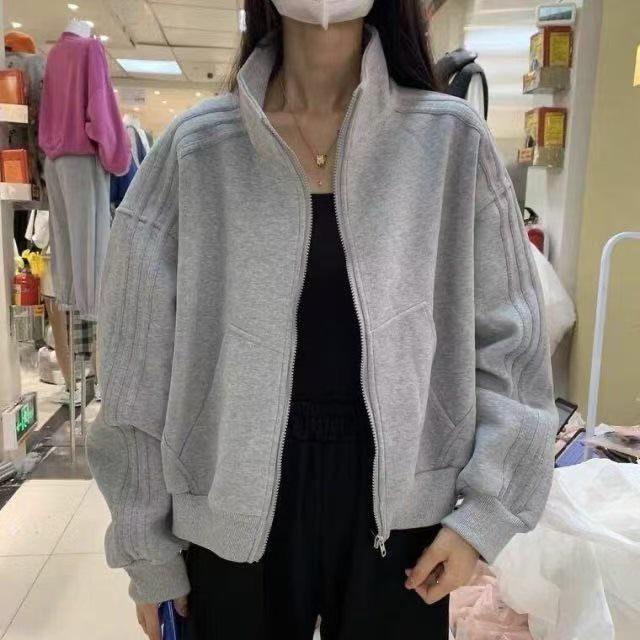 Women's Loose Fit Cotton Hoodie Jacket - Spring/Autumn 2025, Korean Harajuku Style, Trendy Cardigan Top