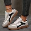 Plus Size Spring and Autumn Sneakers European and American Retro Lace-Up Casual Women's Color Block Sneakers
