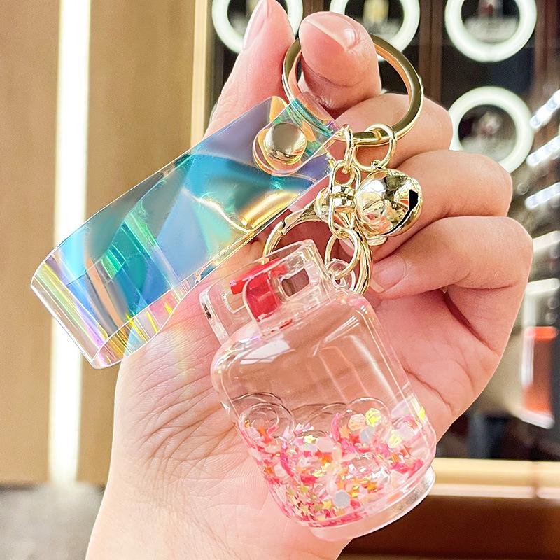 Luminous Acrylic Gas Tank Quicksand Keychain Pendant - Small Gift Decoration