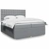 Box Spring Bed with Mattress Light Grey 200 x 200 cm Fabric