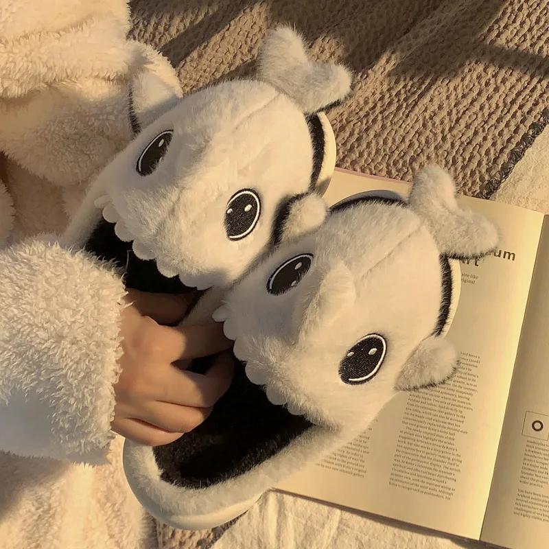 Fashion Casual Fluffy Slippers Women House Flat Cartoon Designer Shoes Girls Funny Fashion Winter Platform Footwear Cute Home Large Size