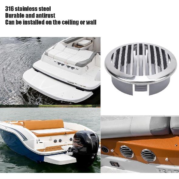 

4PCS 4in Boats Airflow Vent Cover, 316 Stainless Steel ABS High Polished Grill Airflow Vent Cover, Marine Parts Air Outlet Cover for Yachts RVs