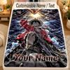 Flannel BlanketOne Piece Custom Name Text Personalized Soft Warm Throw Blanket Home Decor Gift