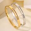 Titanium Steel , Personalized Design Groove Slidable Diamond-encrusted , Female, High-end Niche Light Luxury 