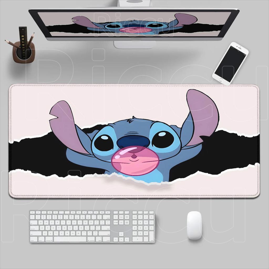 New Cute Wallpaper Stitch Mousepad Kawaii PC Keyboard Mouse Pad Laptop Gaming Accessories XXL Lockeage Non-slip Rubber Desk Mat