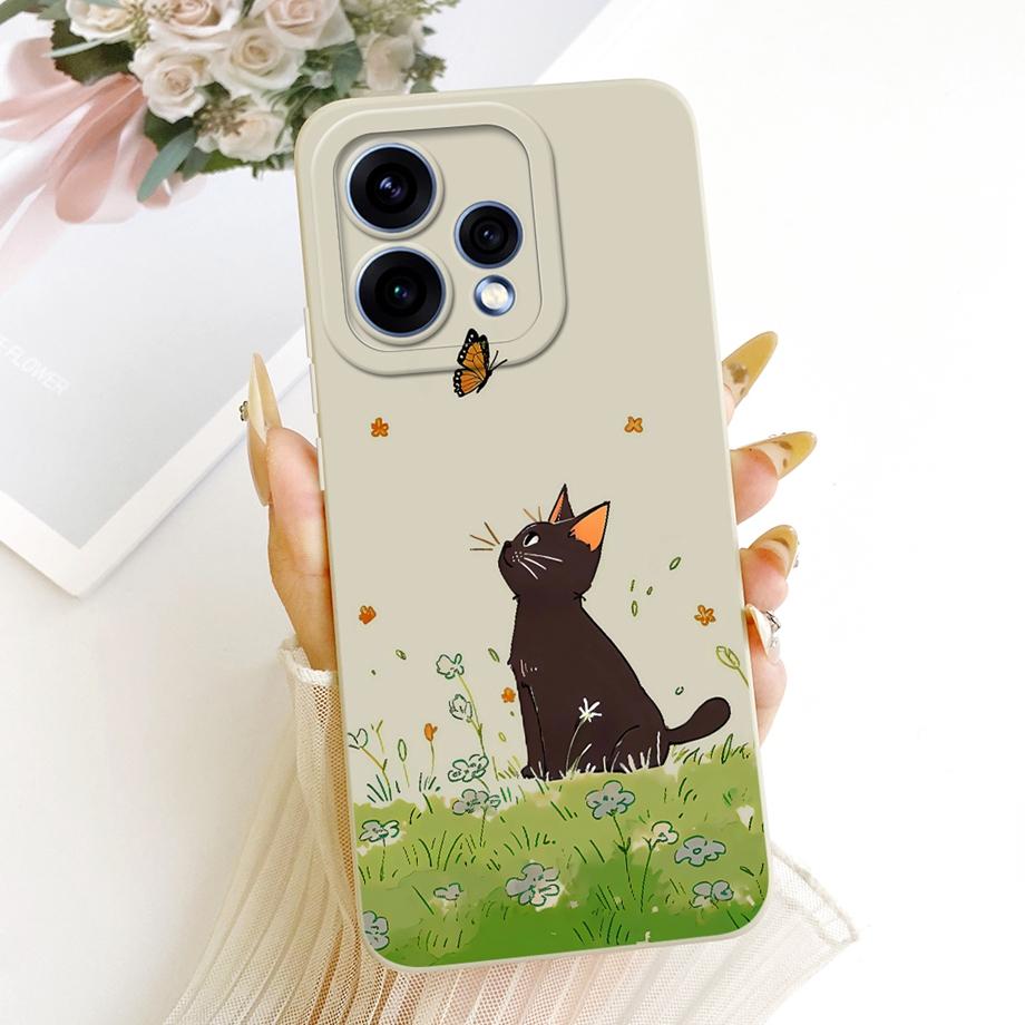 Cute Cartoon Black Cat Dragon Soft Silicone Case For Oppo Reno15 15C 15F 15 Pro Phone Shell Shockproof Cover Anti-scratch Bumper