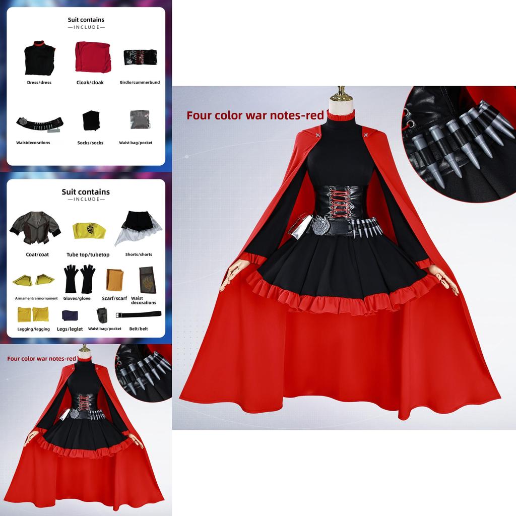 Rwby Ruby Rose Weiss Schnee Cosplay Costume With Polyester For Anime Conventions And Dress Up