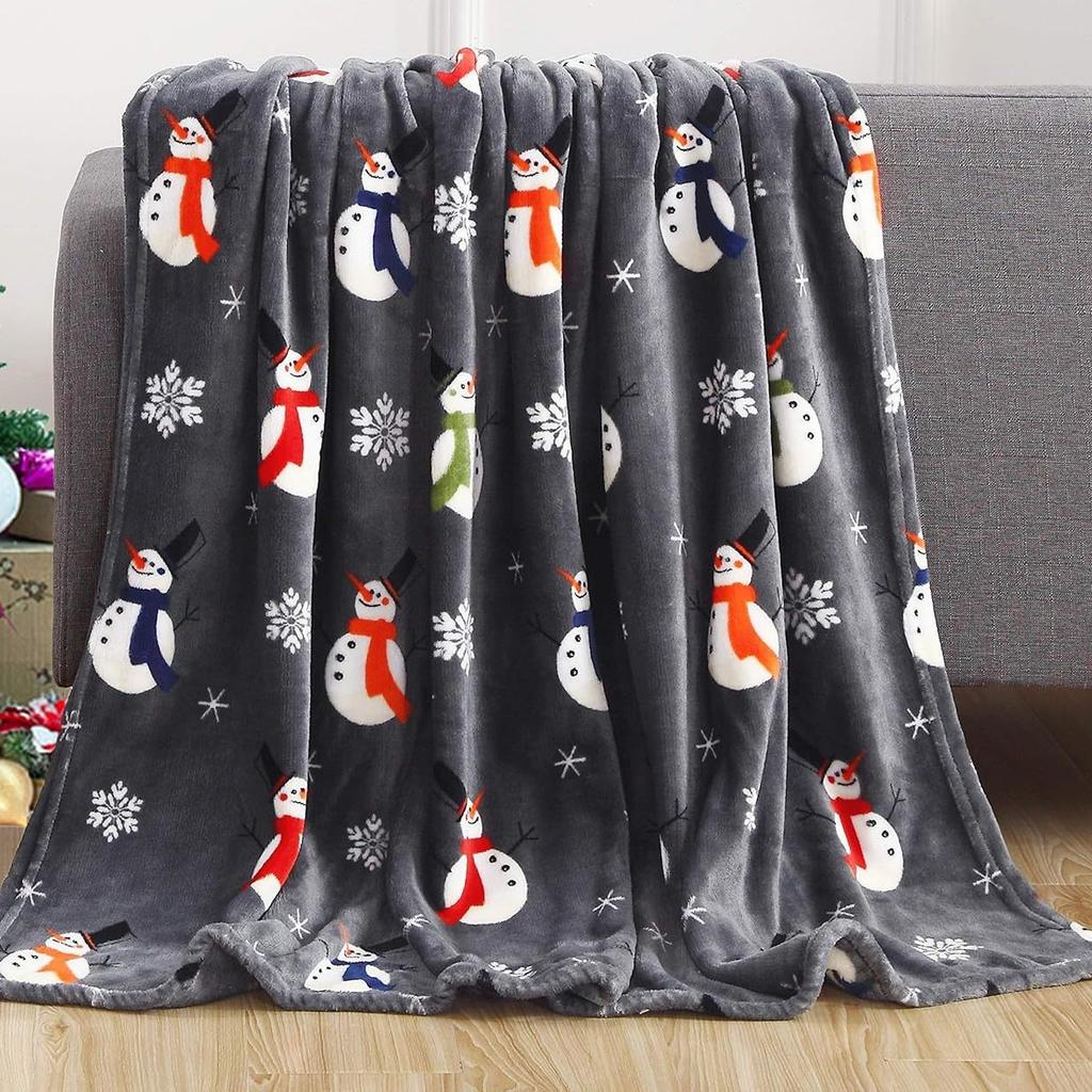 Christmas Snowman Blanket Digital Printing Flannel Blanket Office Sofa Blanket Lazy Blanket