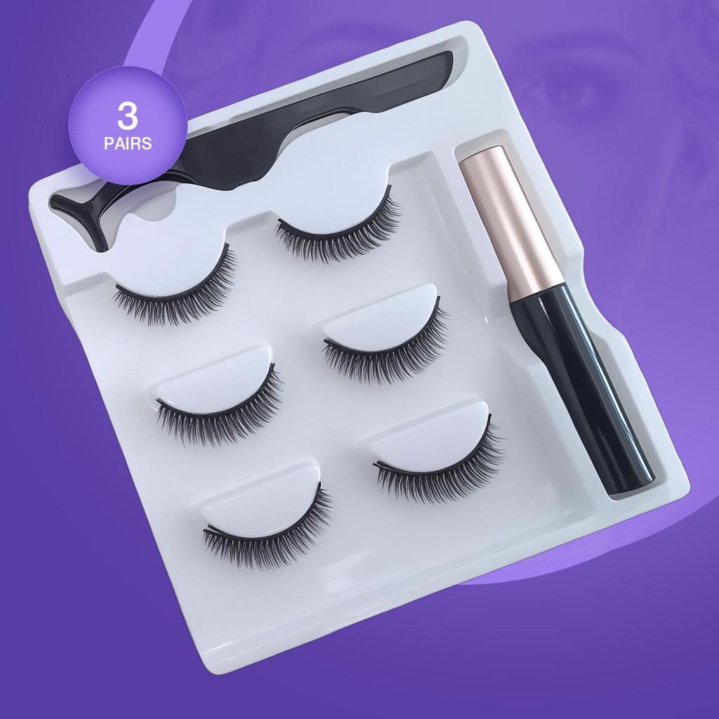 New Invisible Magnetic Eyeliner Liquid False Eyelashes - Celebrity Recommended, No Sagging, Easy To Wear