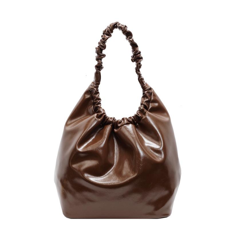 

Складная портативная сумка-тоут Женская летняя мода Однотонная Большая вместимость Сумка через плечо Универсальная женская сумка кофейный