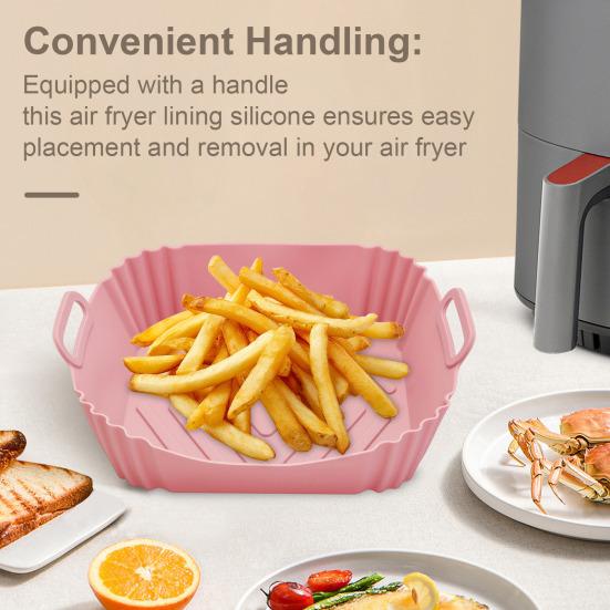 Silikonové vložky do horkovzdušné fritézy Čtvercový pekáč Opakovaně použitelný koš do horkovzdušné fritézy Kuchyňský vařící gadget pro horkovzdušnou fritézu