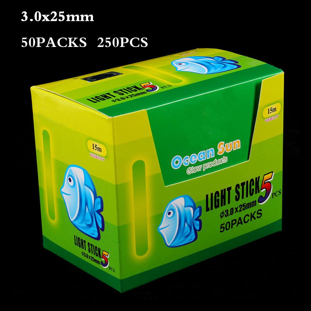 

250pcs 50bag Chemical Luminous Glow Light Stick Night Fishing Float Sticks Dark Lights In Green Color Fishing Tackle Accessories 260319