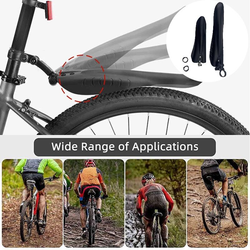 Verdickte schwarze Mountainbike-Schutzbleche aus strapazierfähigem Gummimaterial