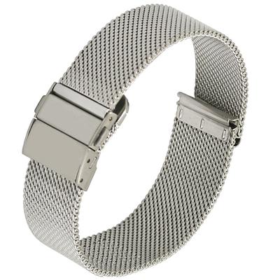 20mm Silver Stainless Steel Mesh Watch Band Quick Release Mesh Watch Straps