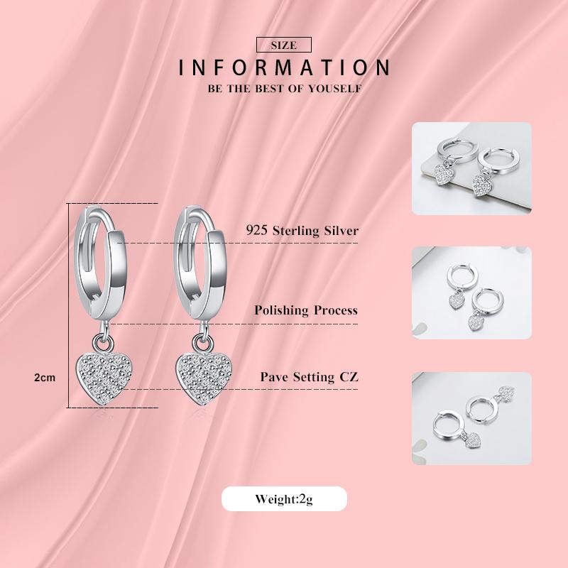 Modian Luxury 925 Sterling Silver Hearts Stars & Moon Dangle Earrings Fashion Silver Jewerly For Women Wedding Earring Gift