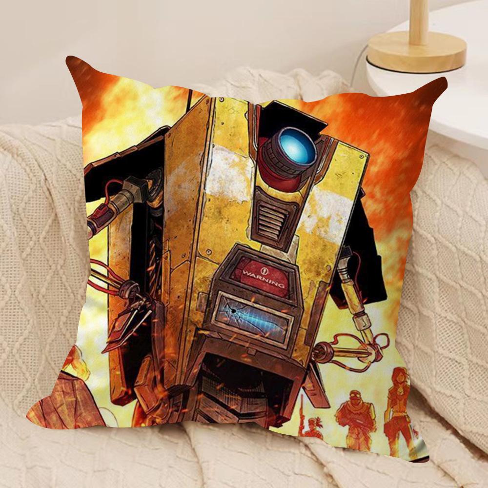 B-Borderlands Game Cushion Cover Soft Plush Fabric Double-Sided Printed Sofa Cushion Cover for All Seasons Home Decor Gift