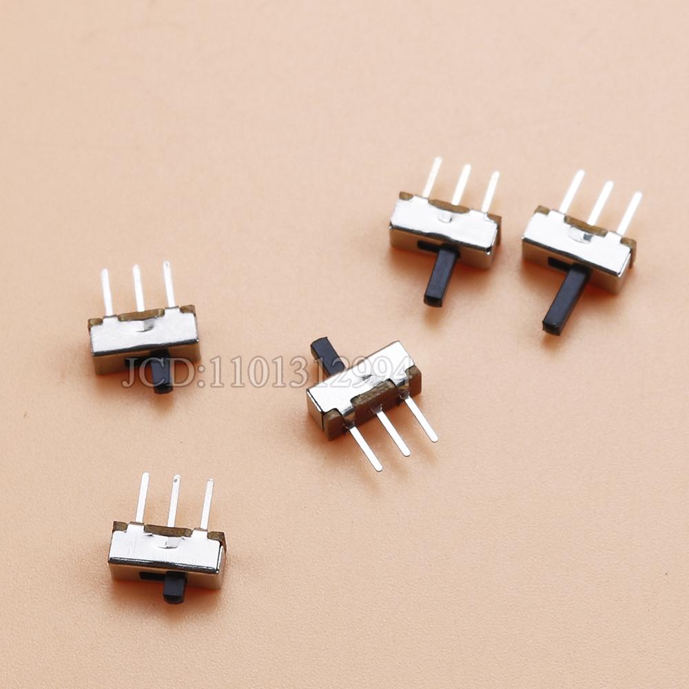 20Pcs SS12D00 Interruptor On-Off Mini Slide Switch 3pin 1P2T 2 Position High Quality Toggle Switch Handle Length:3MM/4MM/5MM/6MM