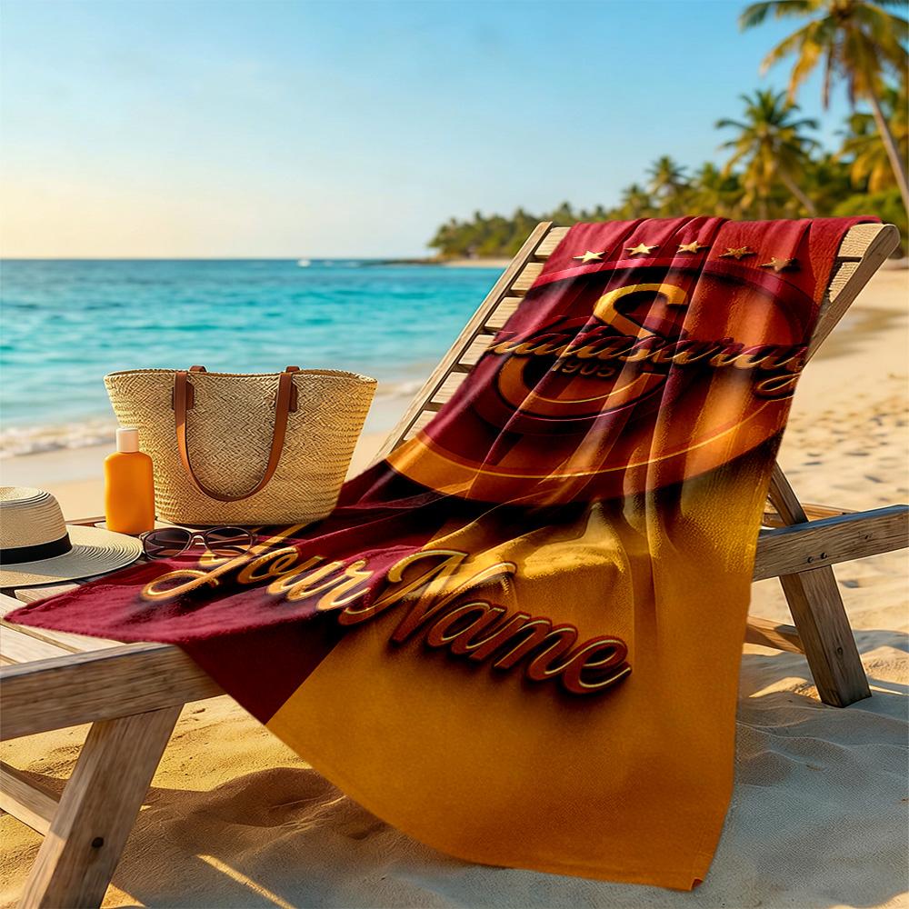 Galatasaray Personalized Name Beach Towel High Absorbency & Quick-Dry Perfect for Traveling Yoga Camping and Swimming