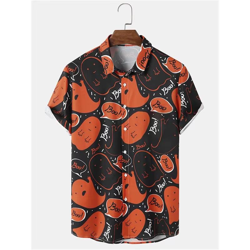 Unisex 26 Fashionable Halloween Shirts for Men and Women in Cute Style Party and Festival Tops Pumpkin Head Printed Short Sleeves