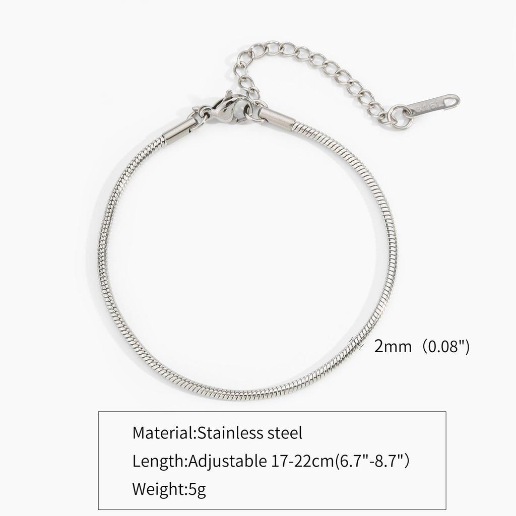 Minimalist Titanium Steel Electric Snake Chain Adjustable Bracelet - European & American Fashion Niche Design