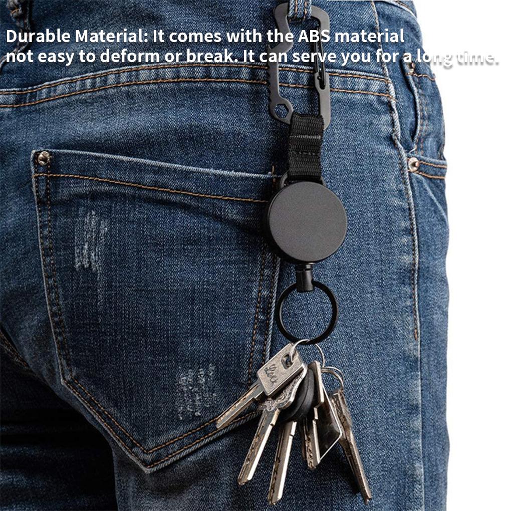 Stationery Holder Name Card Resilience High Retractable Wire Pull Tag Steel Ring Supplies Badge Key Keychain Reel Cord