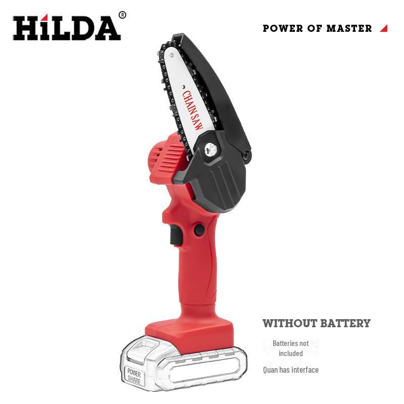 HiLDA Cordless Mini Electric Chainsaw, Rechargeable One-Handed Woodworking and Garden Saw