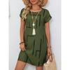 Moda Femenina Elegante Hermoso Simple Estampado de Patrones Verano Primavera Manga Corta Cuello Redondo Vestidos Casuales