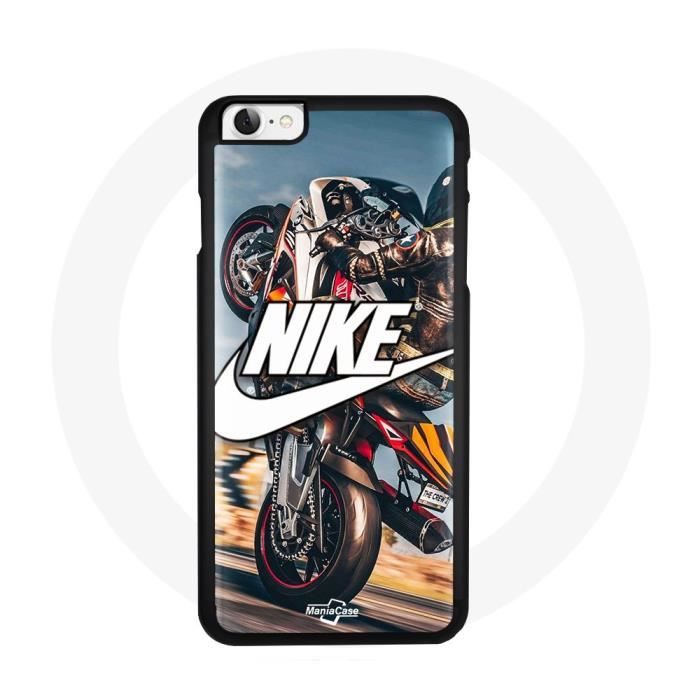 Coque pour Iphone 7 - Nike - Logo Blanc - Motif Roue Moto - Souple - Sportif
