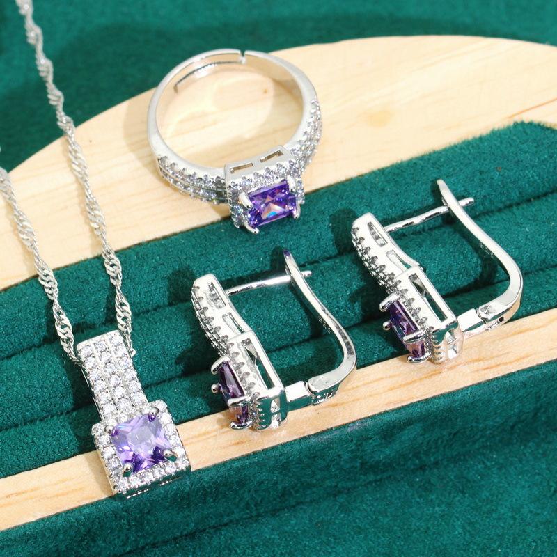 Fine Light Luxury Jewelry Zircon Bracelets Earrings Earrings Personalized Jewelry Set