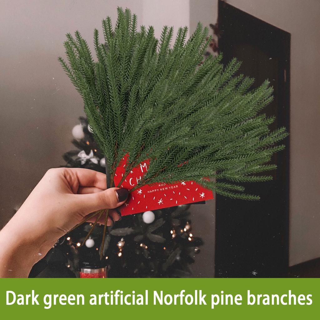 Artificial Simulation Green Plants Christmas Norkford Needles Christmas Fake Plants Decoration  Leaf Tree Cuttings