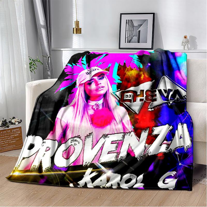 3D Baskı Karol G Singer HD Battaniye, Yumuşak Atmak Battaniye Ev Yatak Odası Yatak Kanepe Piknik Seyahat Ofis Dinlenme Kapak Battaniye Çocuklar için