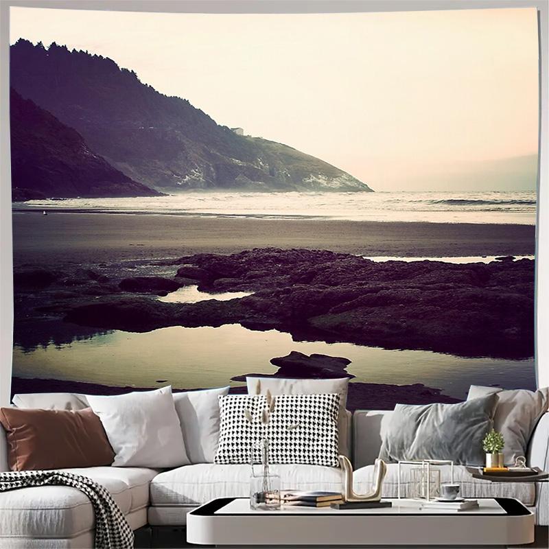 

unframed Coastal Landscape Tapestry Ocean Wave Wall Hanging Beach Nature Decor Room Aesthetic Backdrop Large Scenic Art Home Déc 74x94cm(29x37in)